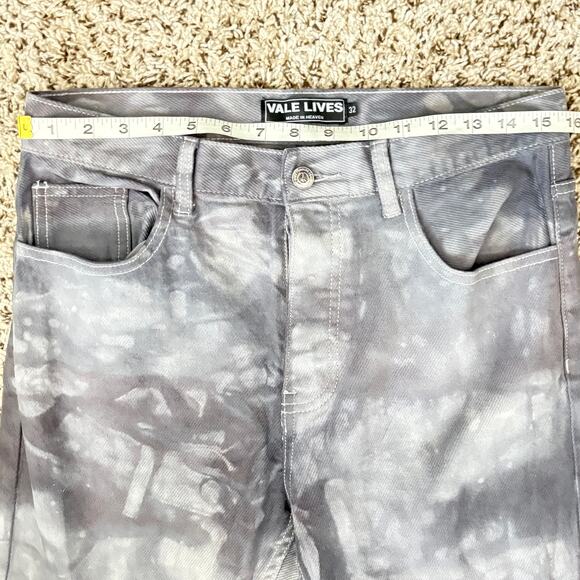 Men’s Vale Lives Stack Denim Jeans Tie Dye Acid Wash Mens 32 - Picture 4 of 5